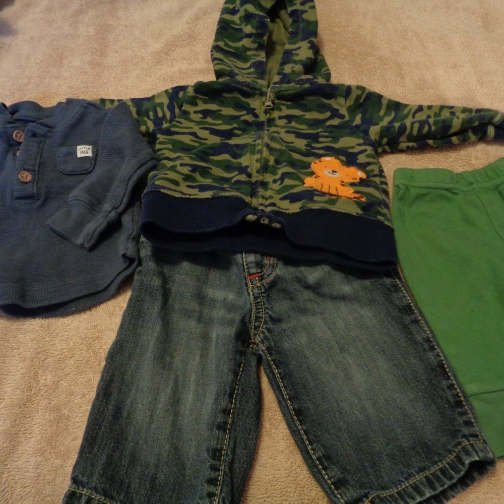 BOYS BABY BUNDLE OF 4, A CAMOFLAUGE HOODIE